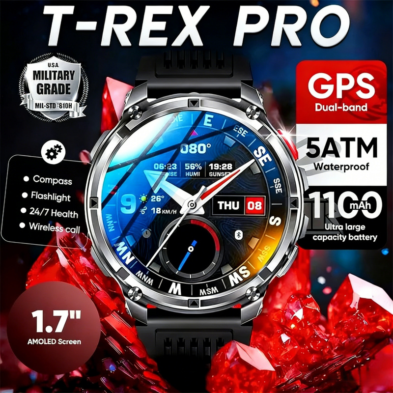 Smartwatch Watches Wallpaper - Montres intelligentes militaires d'extérieur, messages push,